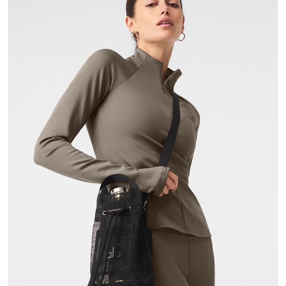 ALO Yoga Sheer Crossbody Bucket Bag in Black